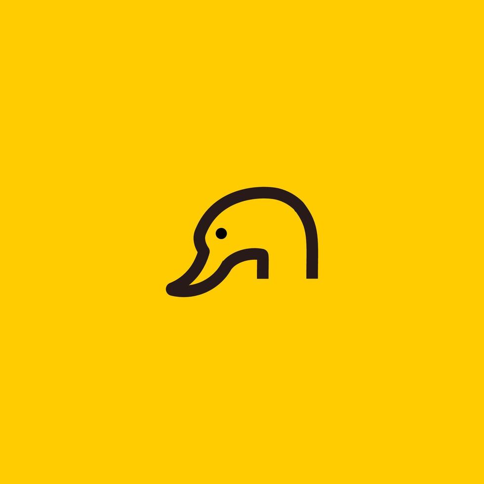 Duck Line Art. Simple Minimalist Logo Design Inspiration. Vector Illustration.