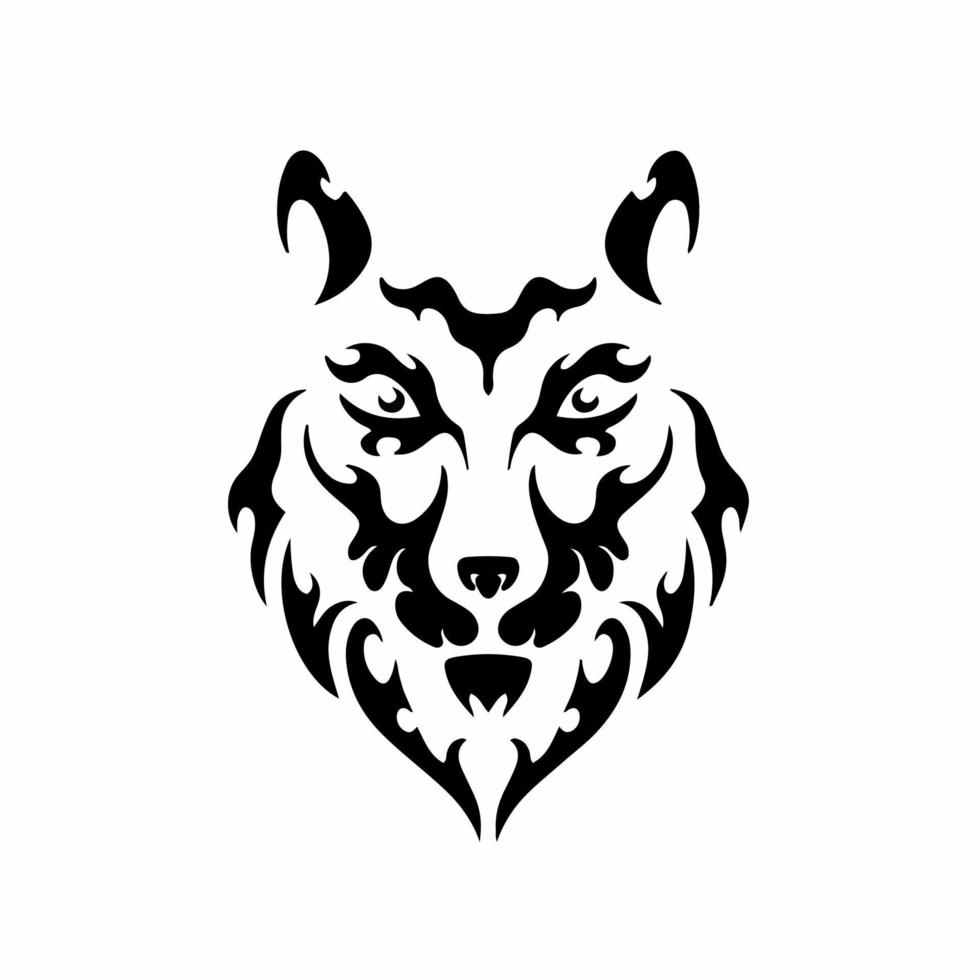 tribal lobo cabeza logo. tatuaje diseño. plantilla vector ilustración