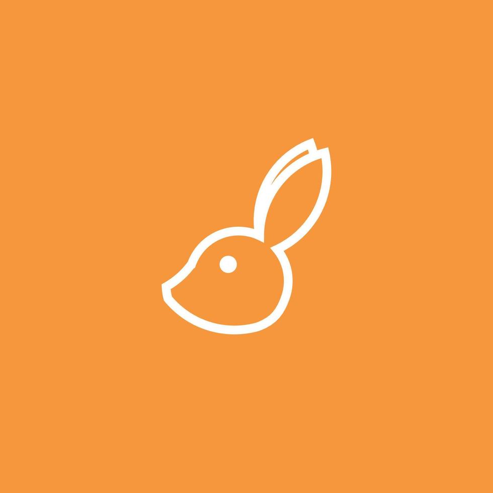 Rabbit Line Art. Simple Minimalist Logo Design Inspiration. Vector Illustration.