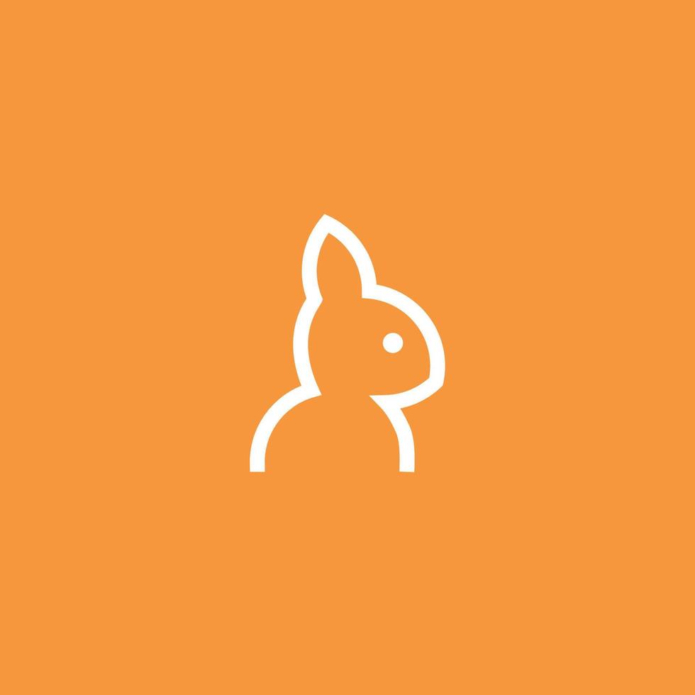 Rabbit Line Art. Simple Minimalist Logo Design Inspiration. Vector Illustration.