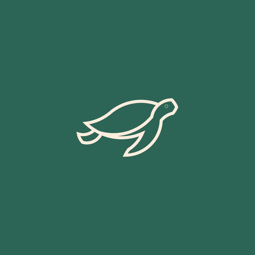 Turtle Line Art. Simple Minimalist Logo Design Inspiration. Vector Illustration.