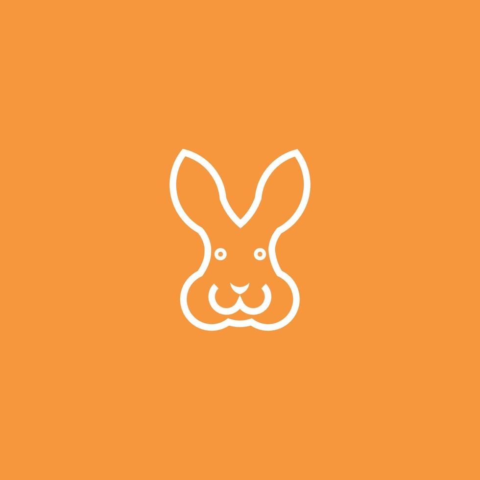 Rabbit Line Art. Simple Minimalist Logo Design Inspiration. Vector Illustration.