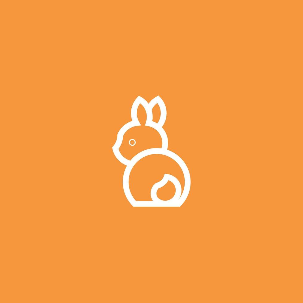 Rabbit Line Art. Simple Minimalist Logo Design Inspiration. Vector Illustration.