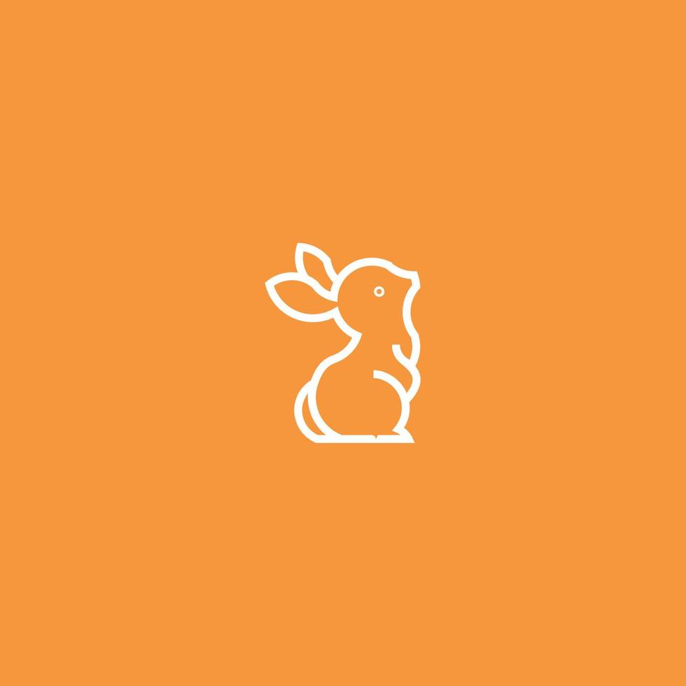 Rabbit Line Art. Simple Minimalist Logo Design Inspiration. Vector Illustration.