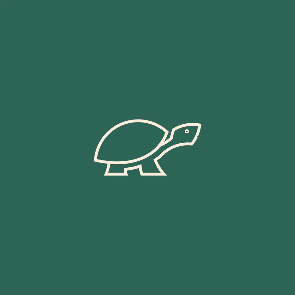 Turtle Line Art. Simple Minimalist Logo Design Inspiration. Vector Illustration.