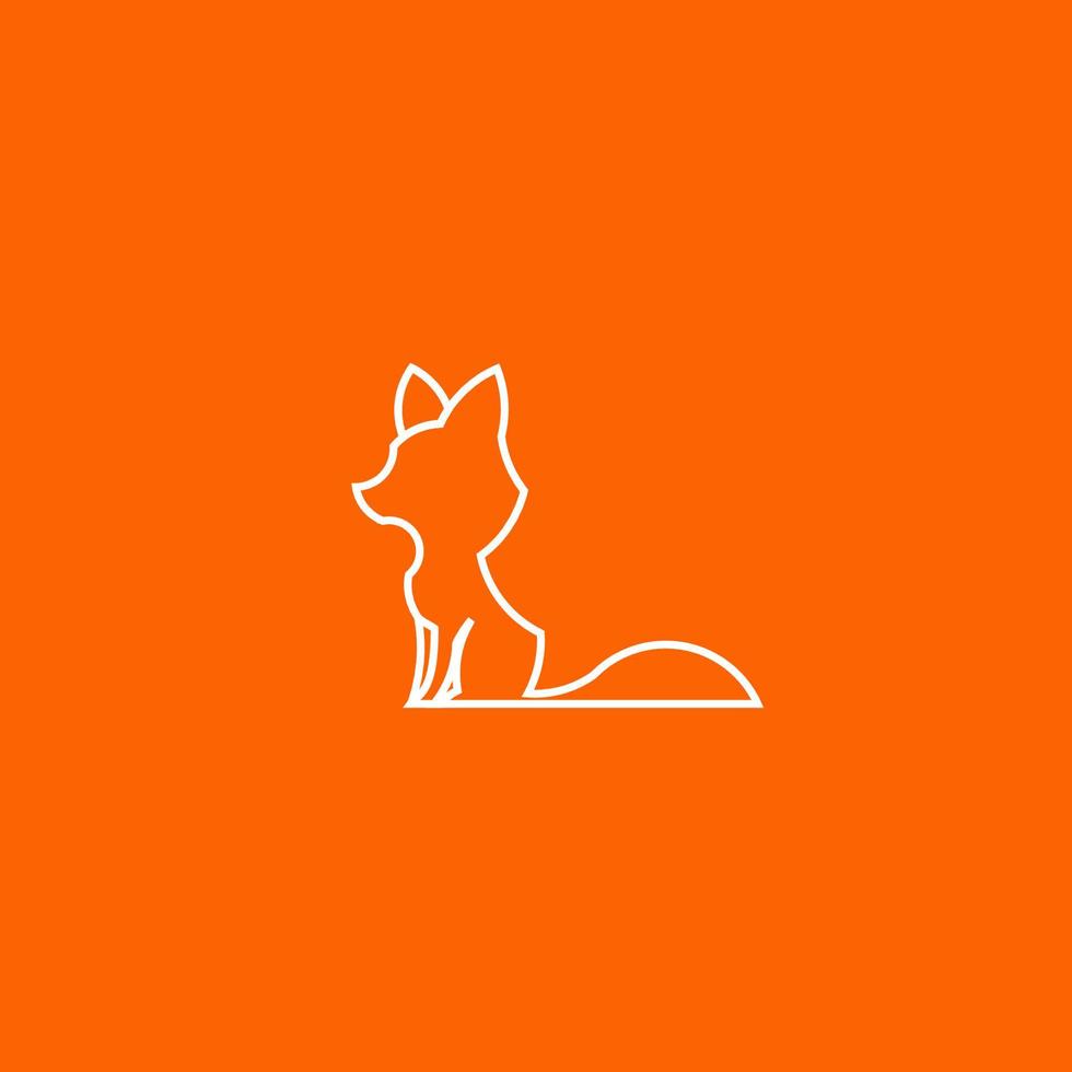 Fox Line Art. Simple Minimalist Logo Design Inspiration. Vector Illustration.