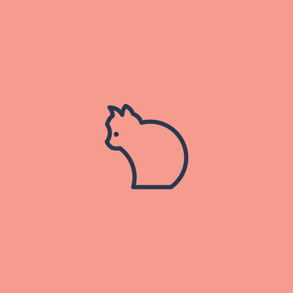 Cat Line Art. Simple Minimalist Logo Design Inspiration. Vector Illustration.