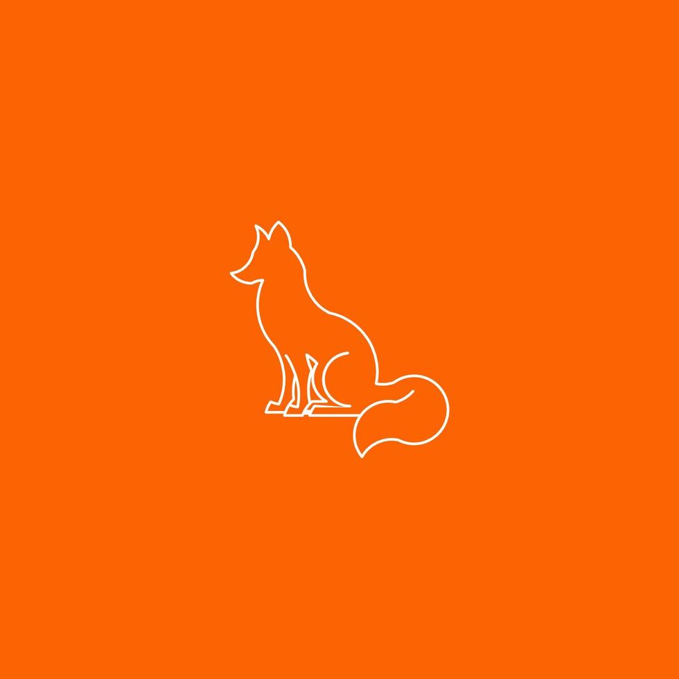 Fox Line Art. Simple Minimalist Logo Design Inspiration. Vector Illustration.