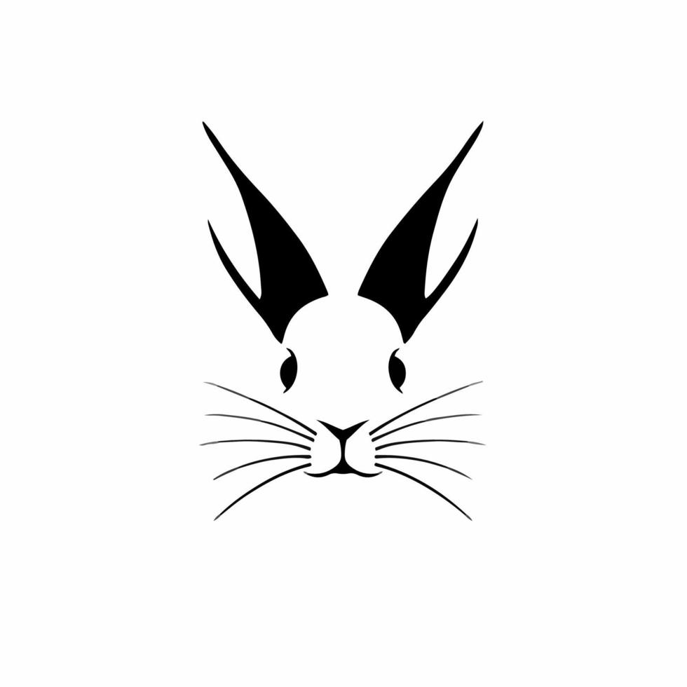 Rabbit Symbol Logo. Tattoo Design. Stencil Vector Illustration