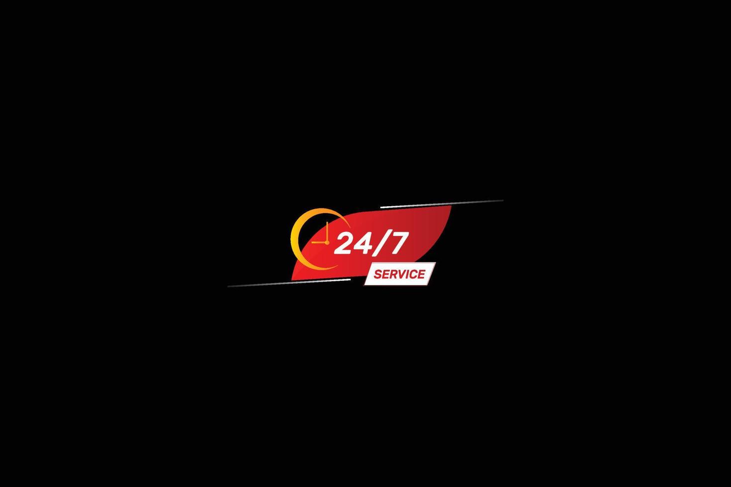Free vector 24 hour and 7 days service banner with clock illustration