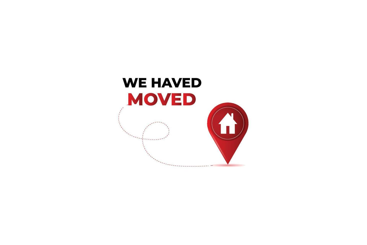 Vector we have moved illustration