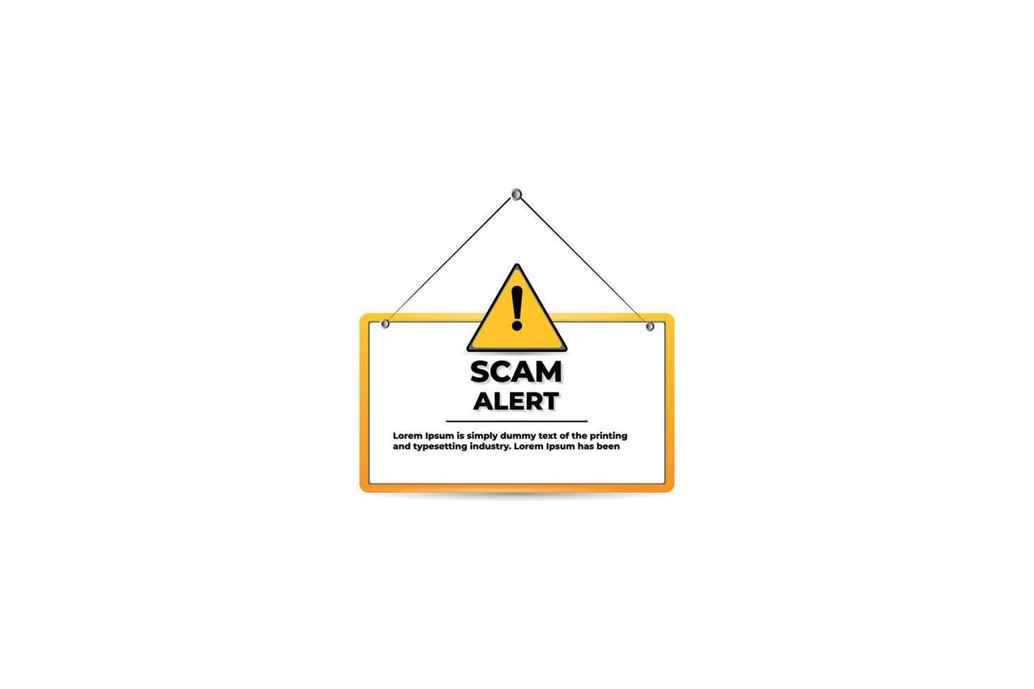 Scam alert banner. scam sign label isolated. vector illustration.