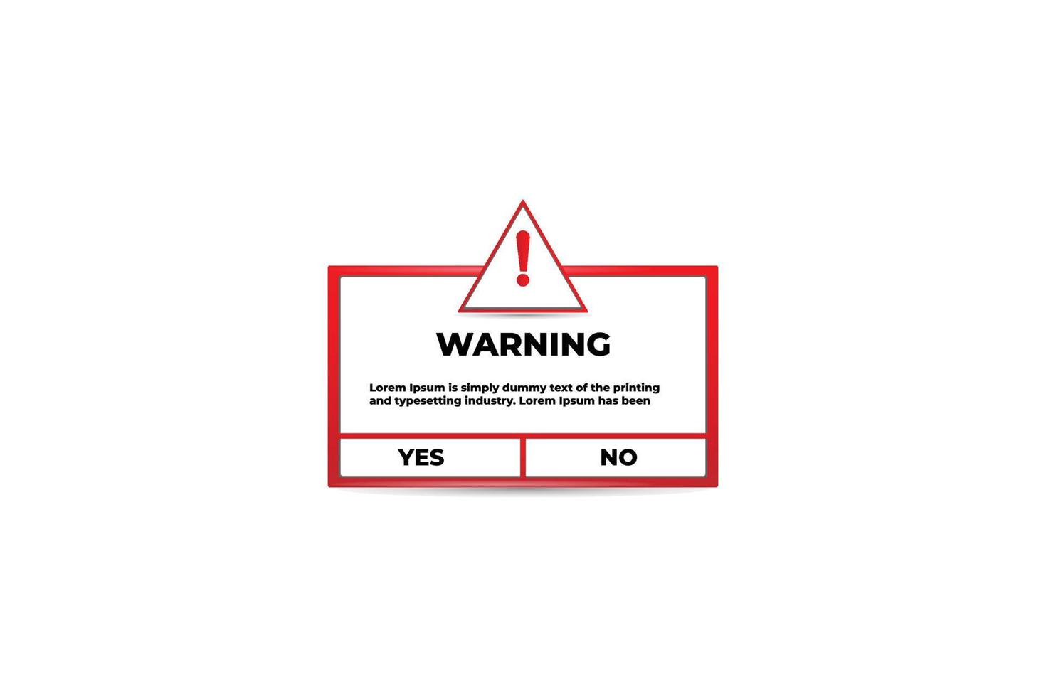 Modern warning pop up with flat design illustration vector