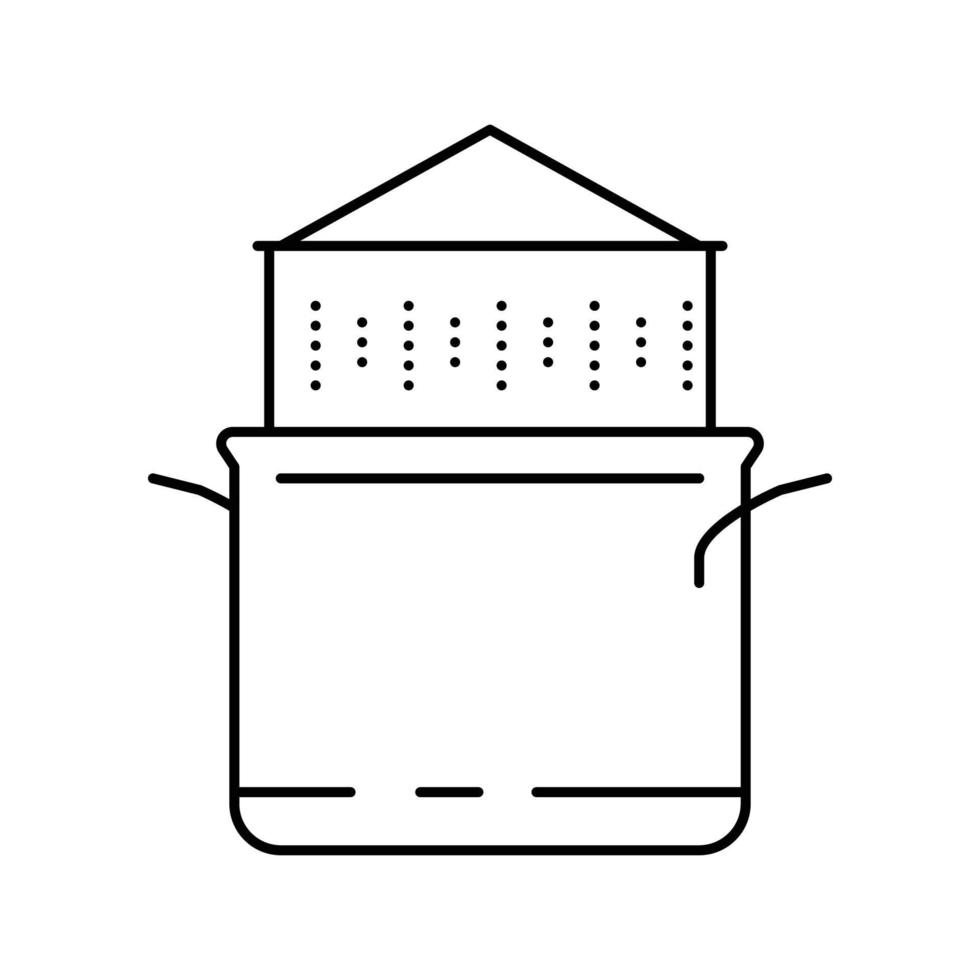 vapor maceta Cocinando línea icono vector ilustración