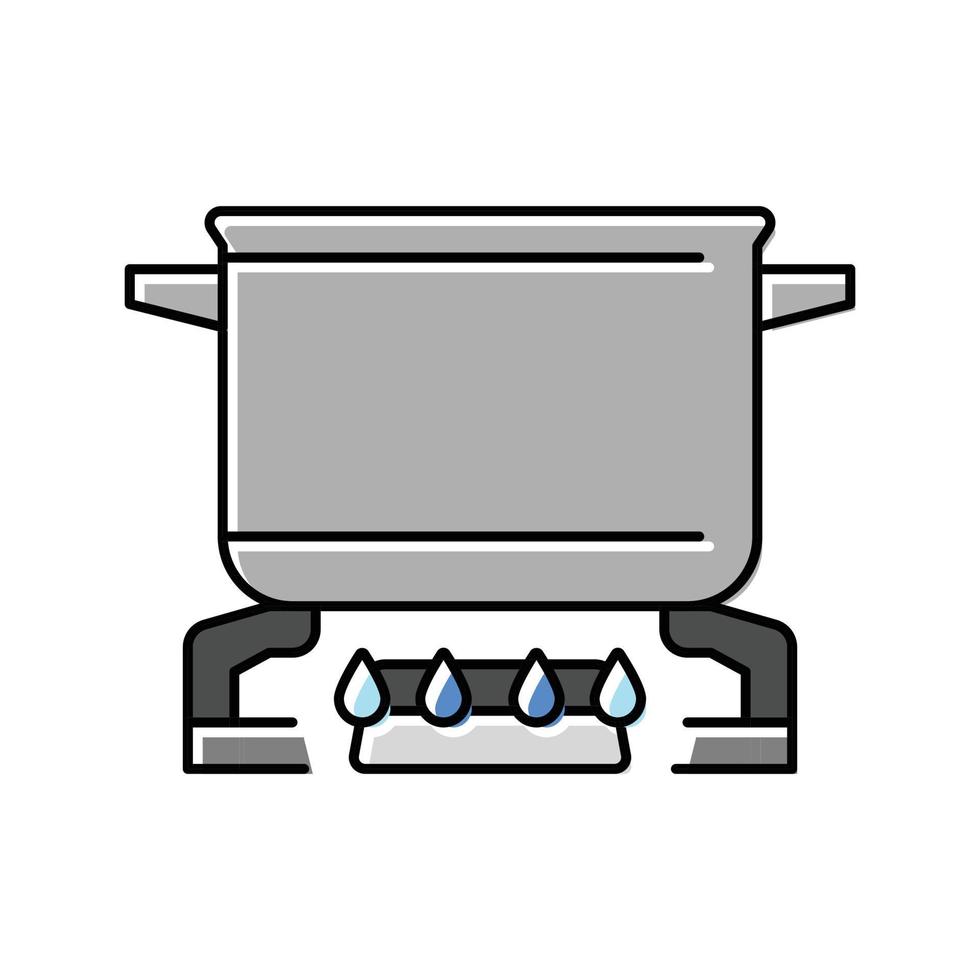 fire pot cooking color icon vector illustration