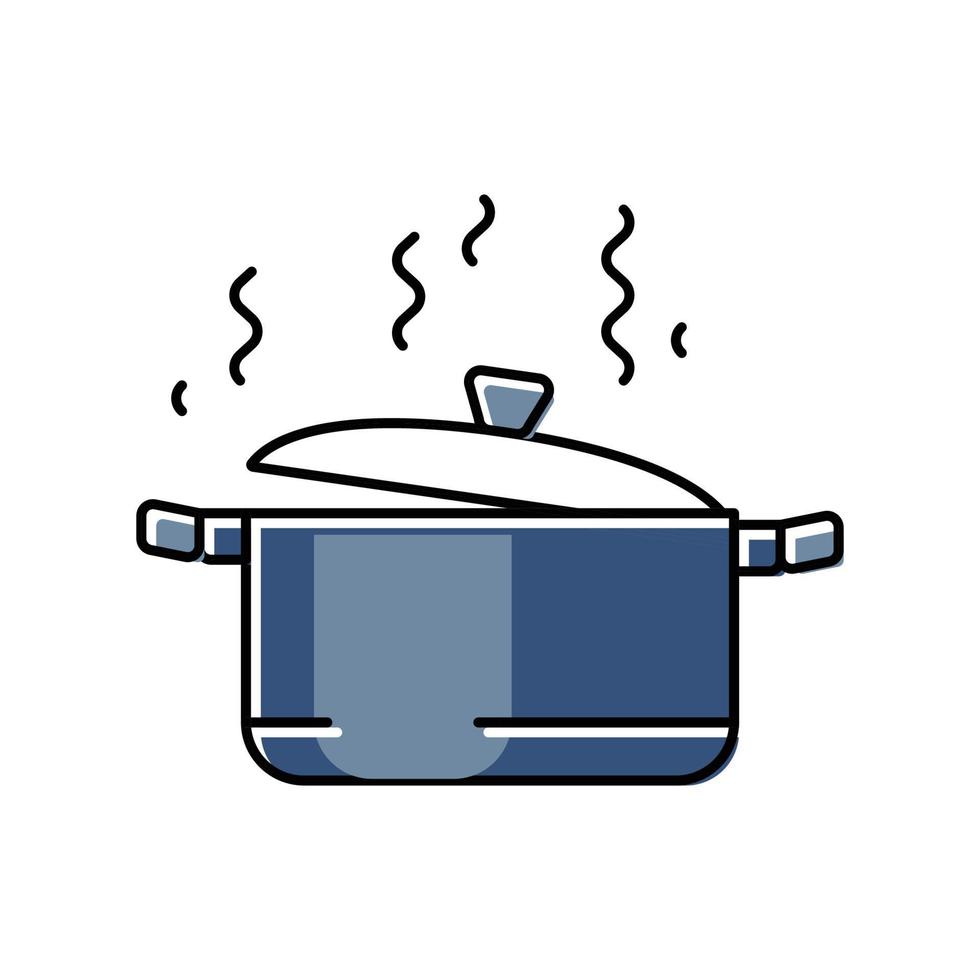 hot pot cooking color icon vector illustration