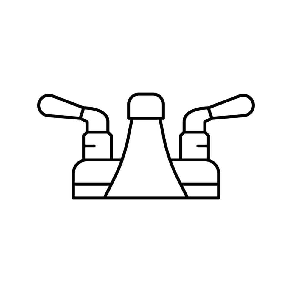 silver faucet water line icon vector illustration