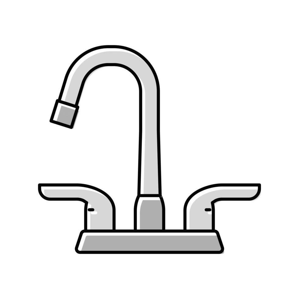 lavabo grifo agua color icono vector ilustración