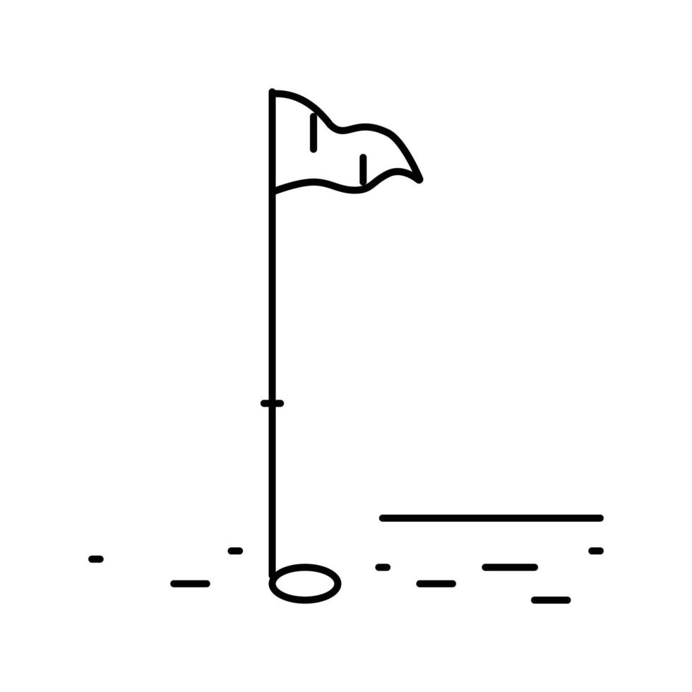 golf flag line icon vector illustration