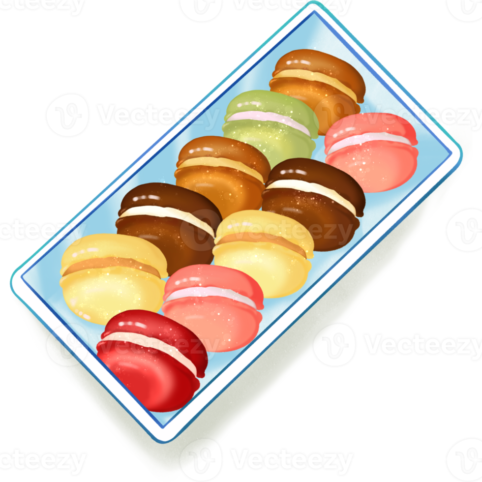 Macaron in the box hand drawn png