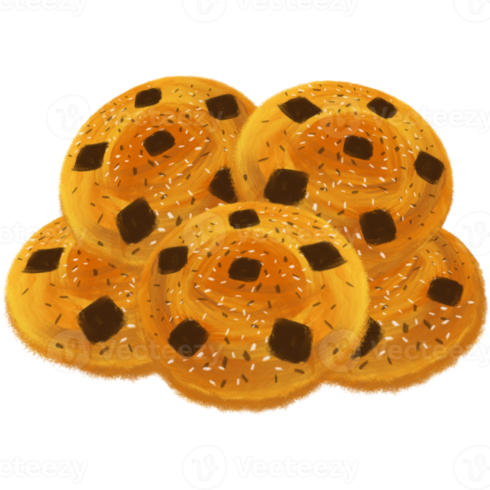 Baked chocolate chip cookies illustration 21162374 PNG