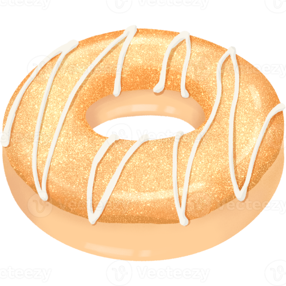 Donut top white glaze illustration png