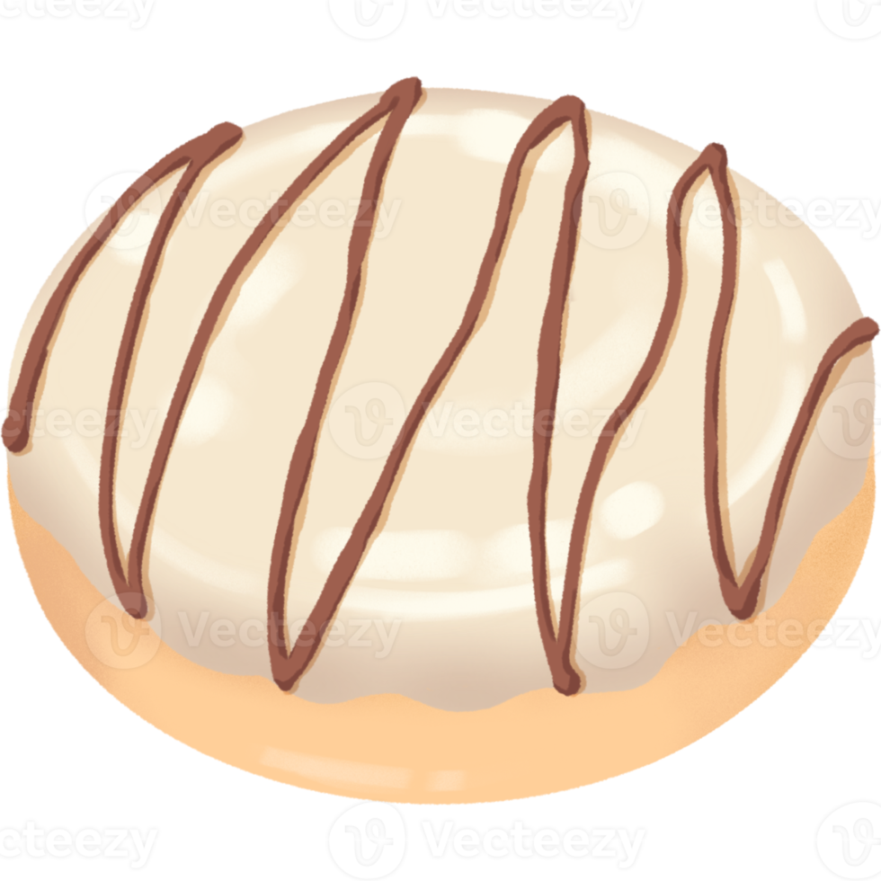 Krapfen Belag mit Weiß Schokolade Sahne Illustration png