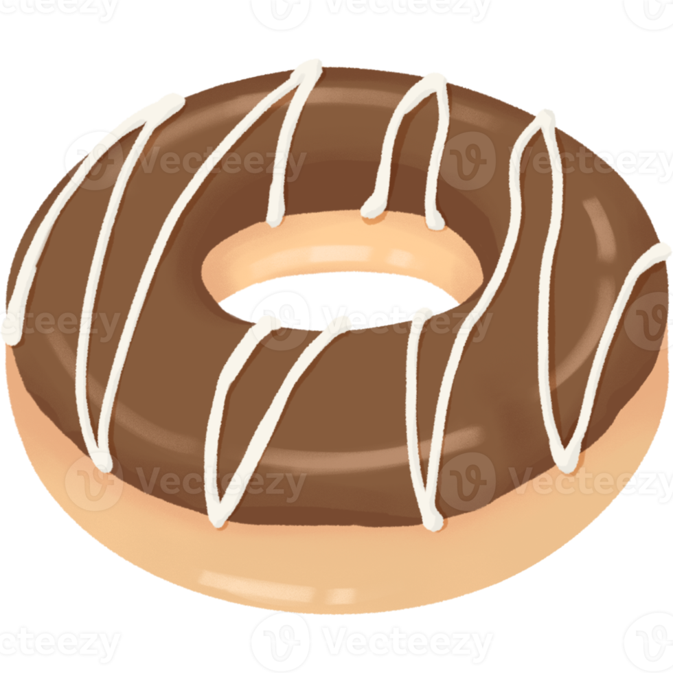 Donut topping with chocolate glaze png