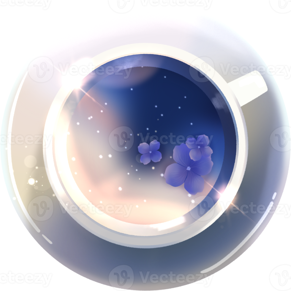 Tea cup top view illustration png