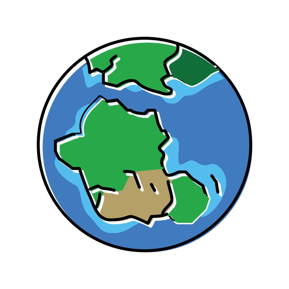 gondwana tierra continente mapa color icono vector ilustración
