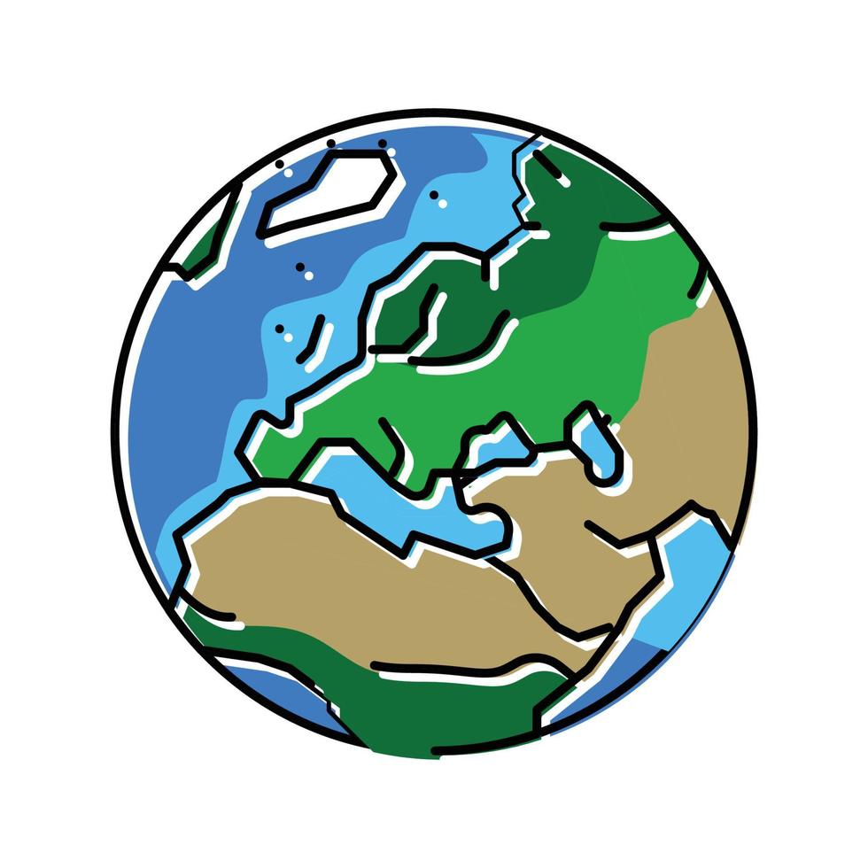 europe earth planet map color icon vector illustration