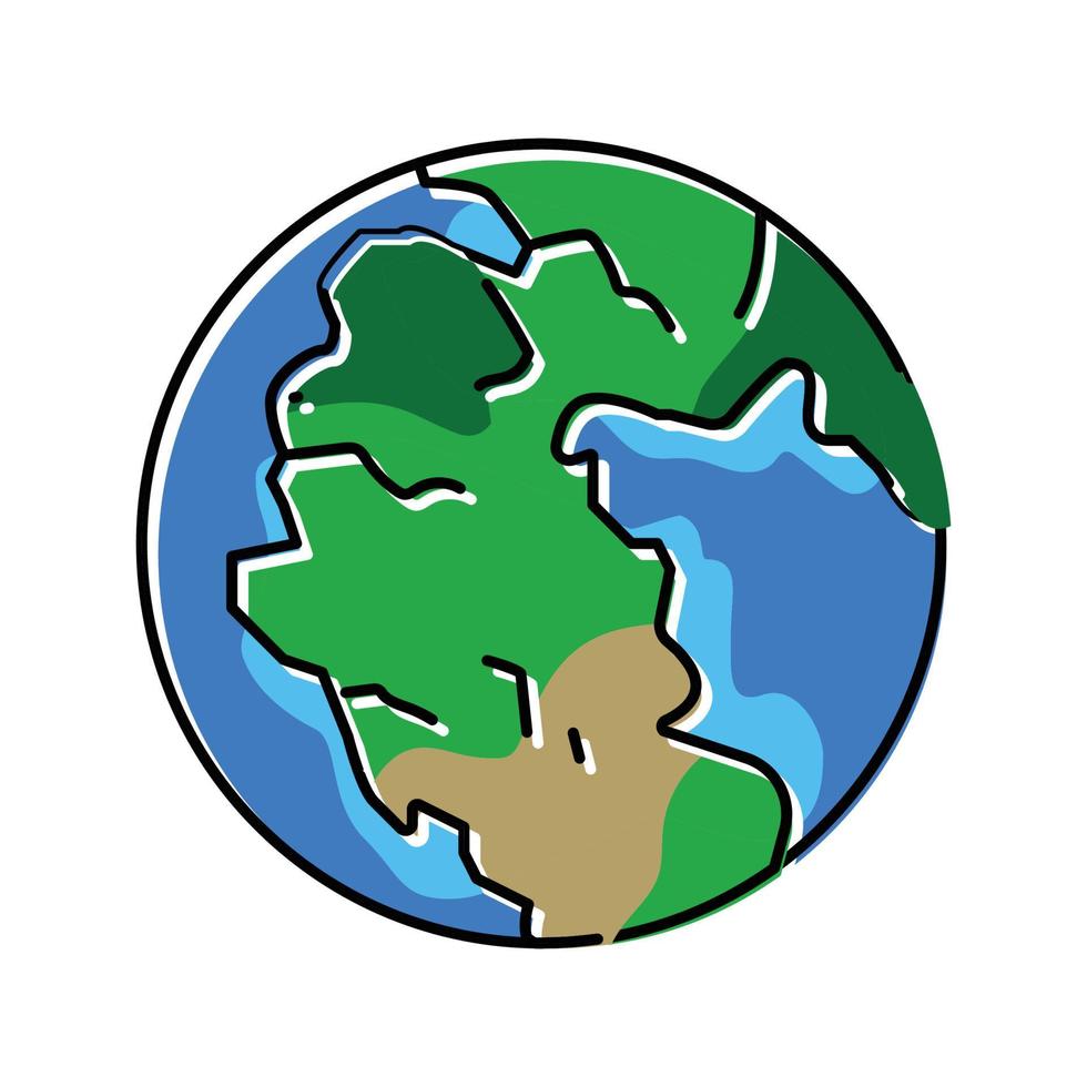 pangaea earth continent map color icon vector illustration