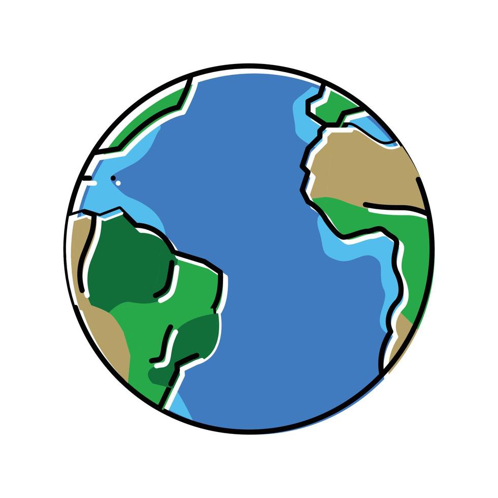 atlantic ocean map color icon vector illustration