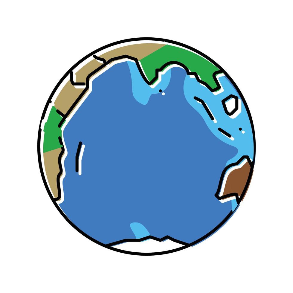 indian ocean map color icon vector illustration