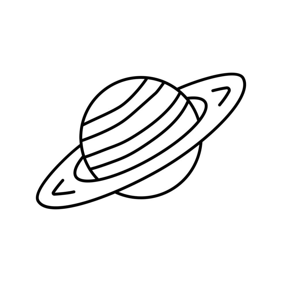 Saturno planeta línea icono vector ilustración