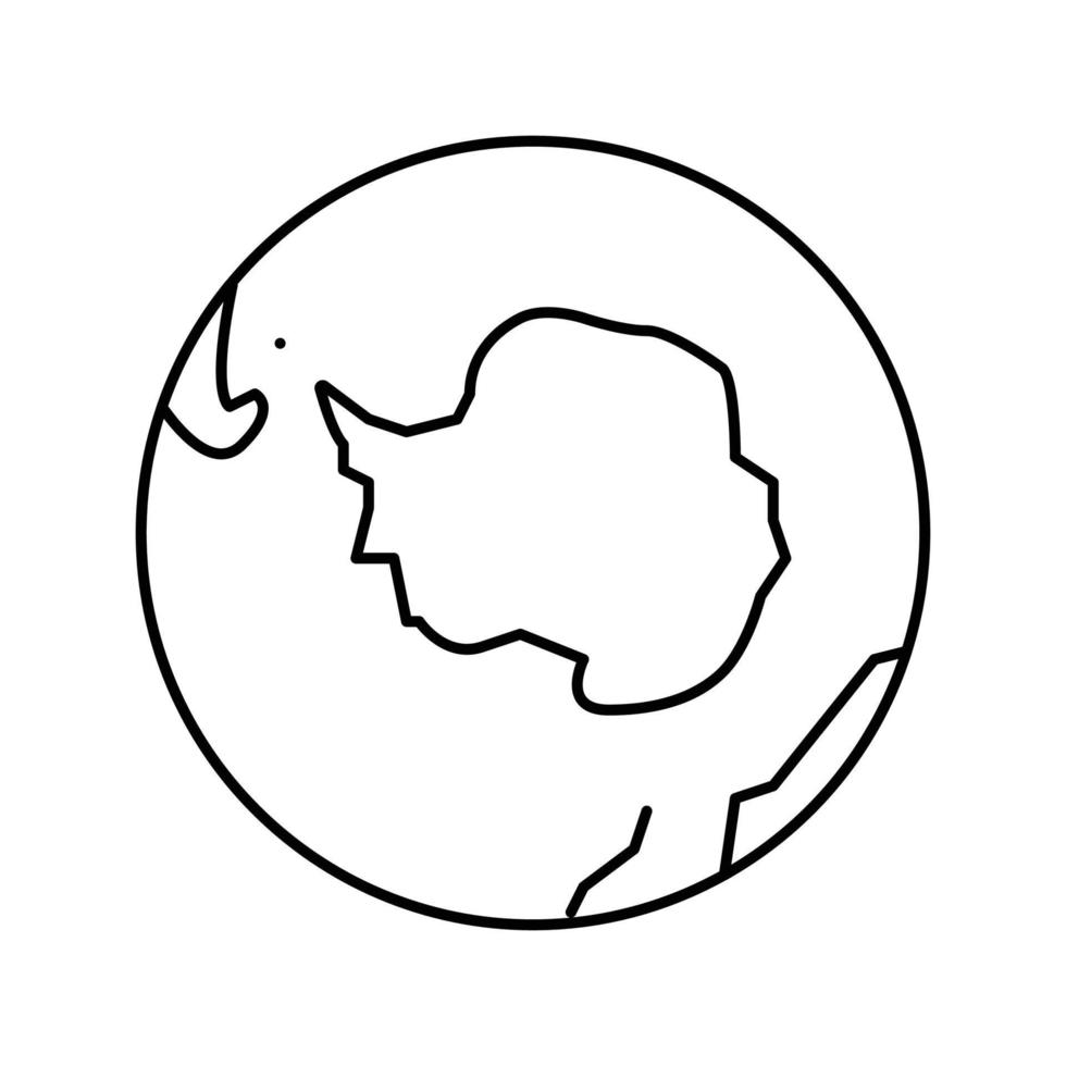 antarctica earth planet map line icon vector illustration