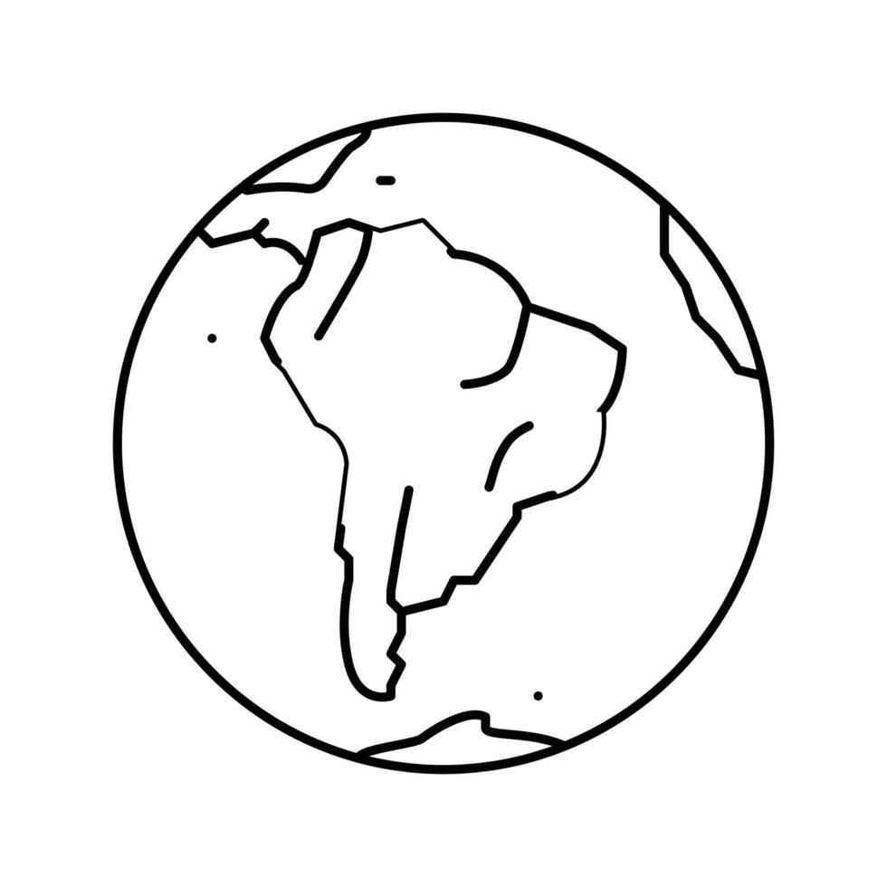 south america earth planet map line icon vector illustration