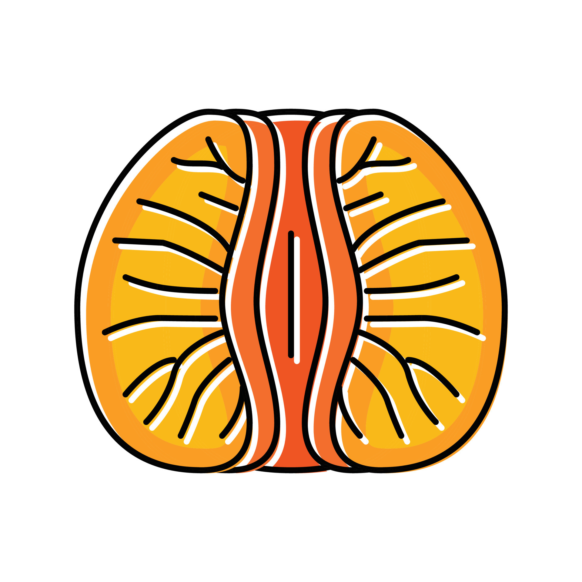 peeled tangerine slice color icon vector illustration 21162889 Vector