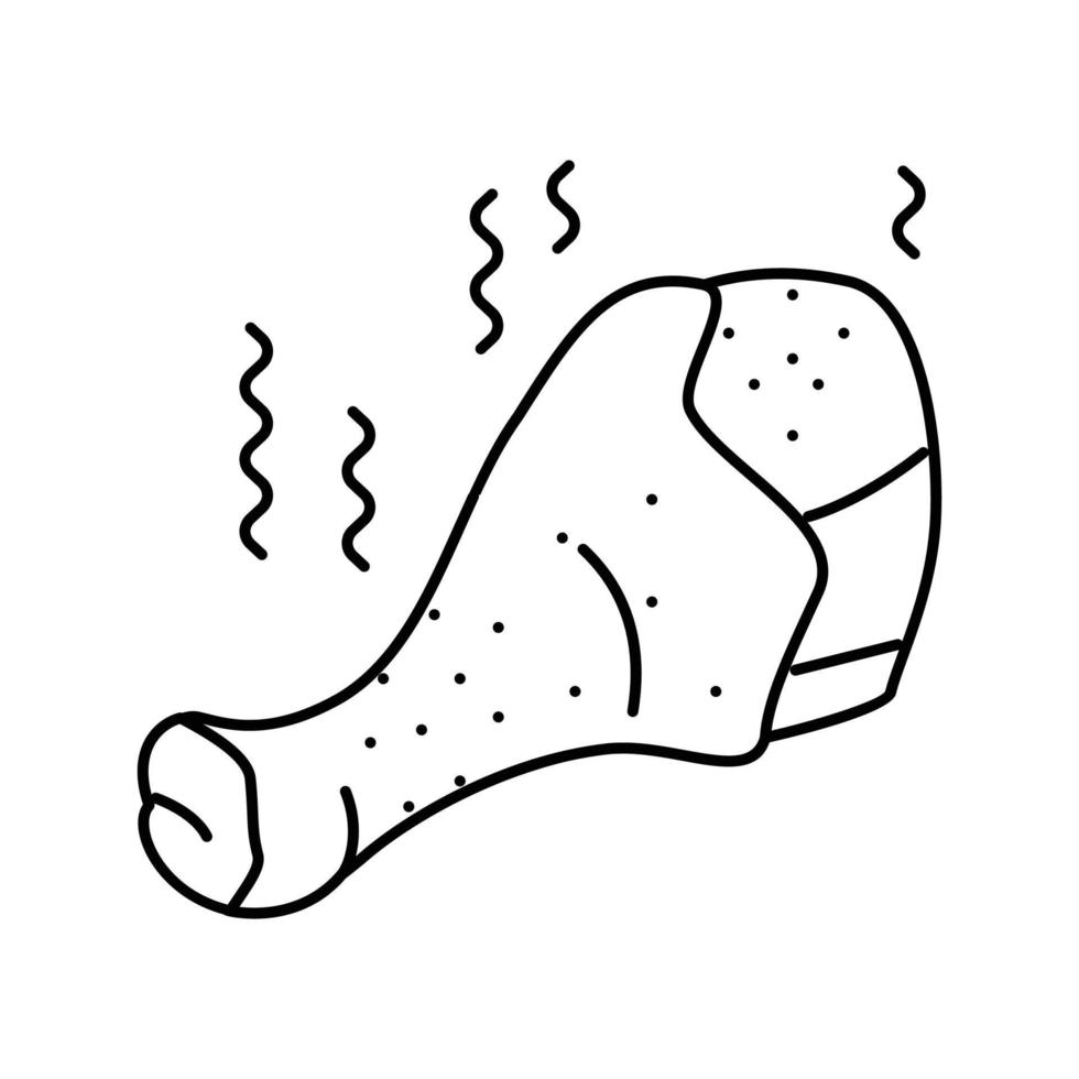 chicken rotten food line icon vector illustration