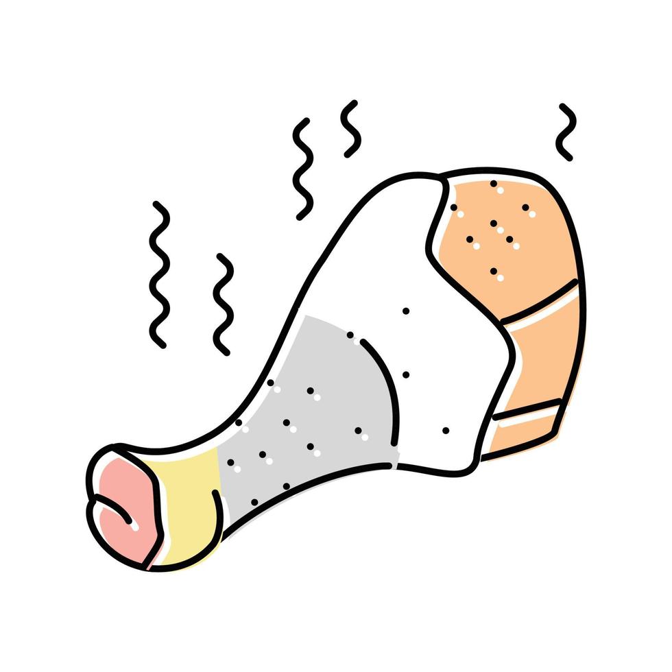 chicken rotten food color icon vector illustration