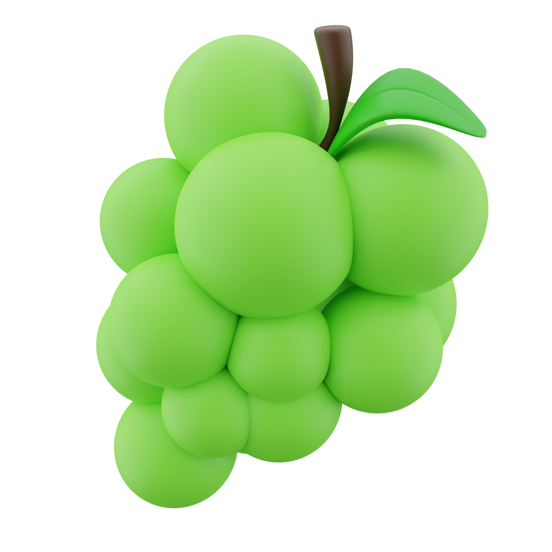 3d Green Grape Fruit 21163005 PNG