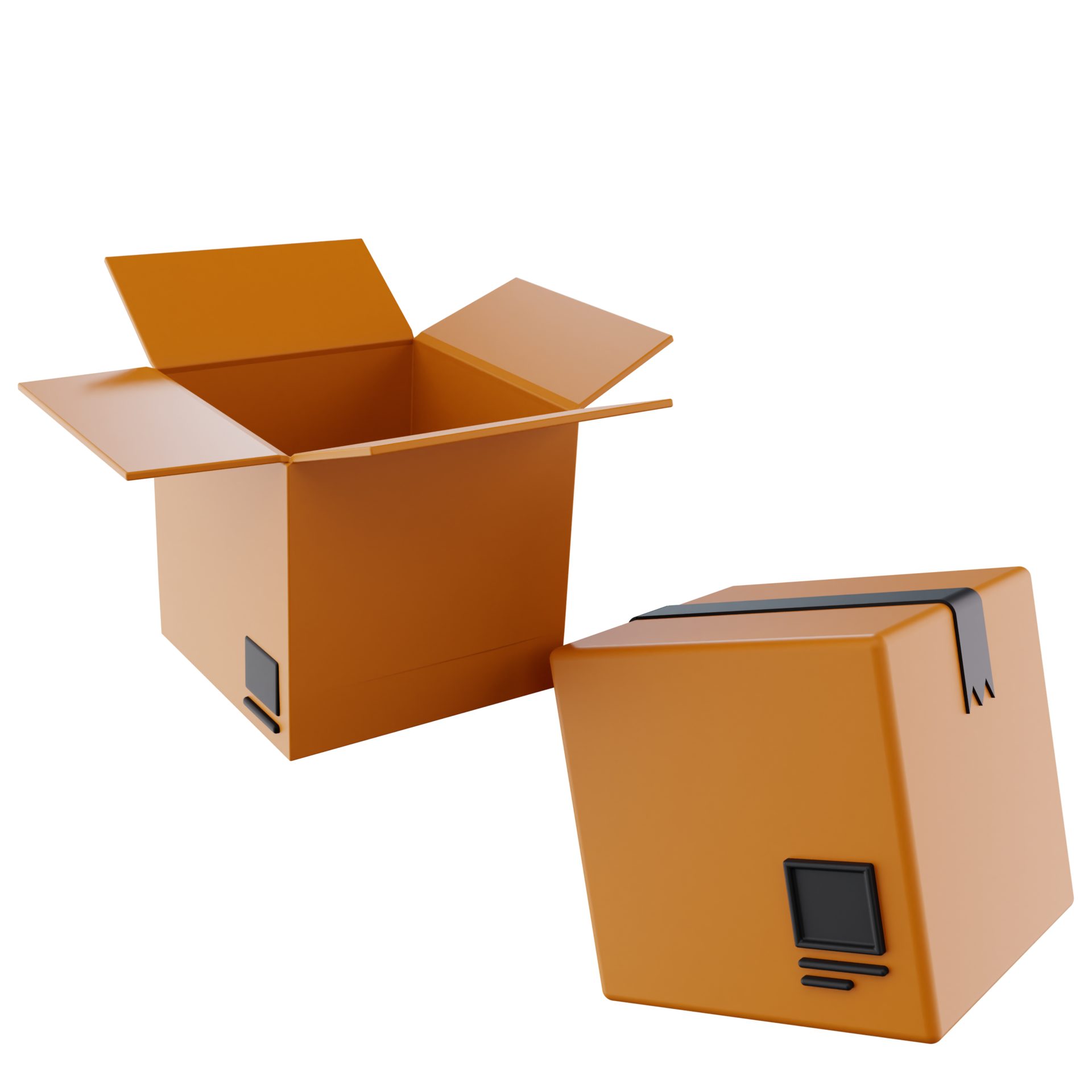 Two open boxes illustrated in 3D 21163024 PNG