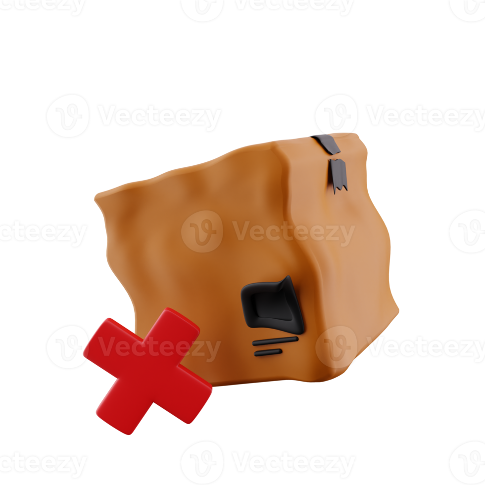 3d Damaged Delivery Box png