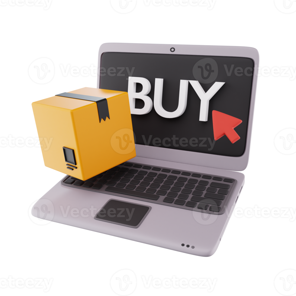 3d Online Shopping Package png