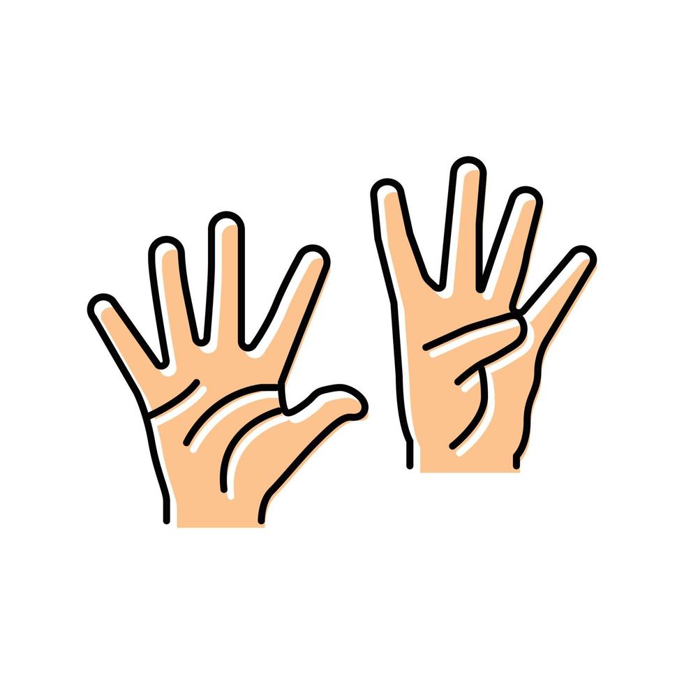 nine number hand gesture color icon vector illustration