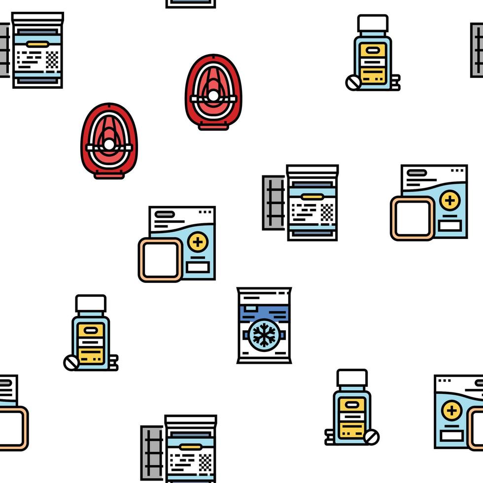 first aid emergency medical vector seamless pattern