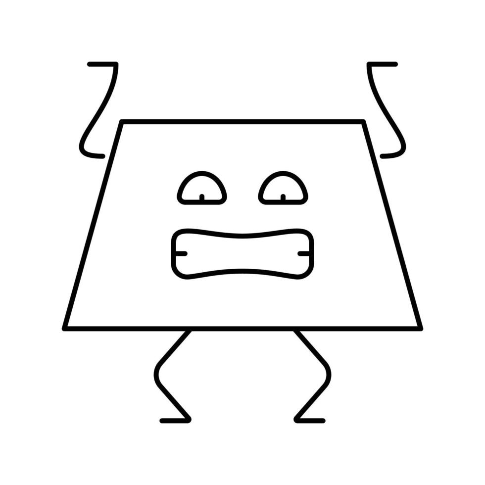 trapezoide geométrico forma personaje línea icono vector ilustración