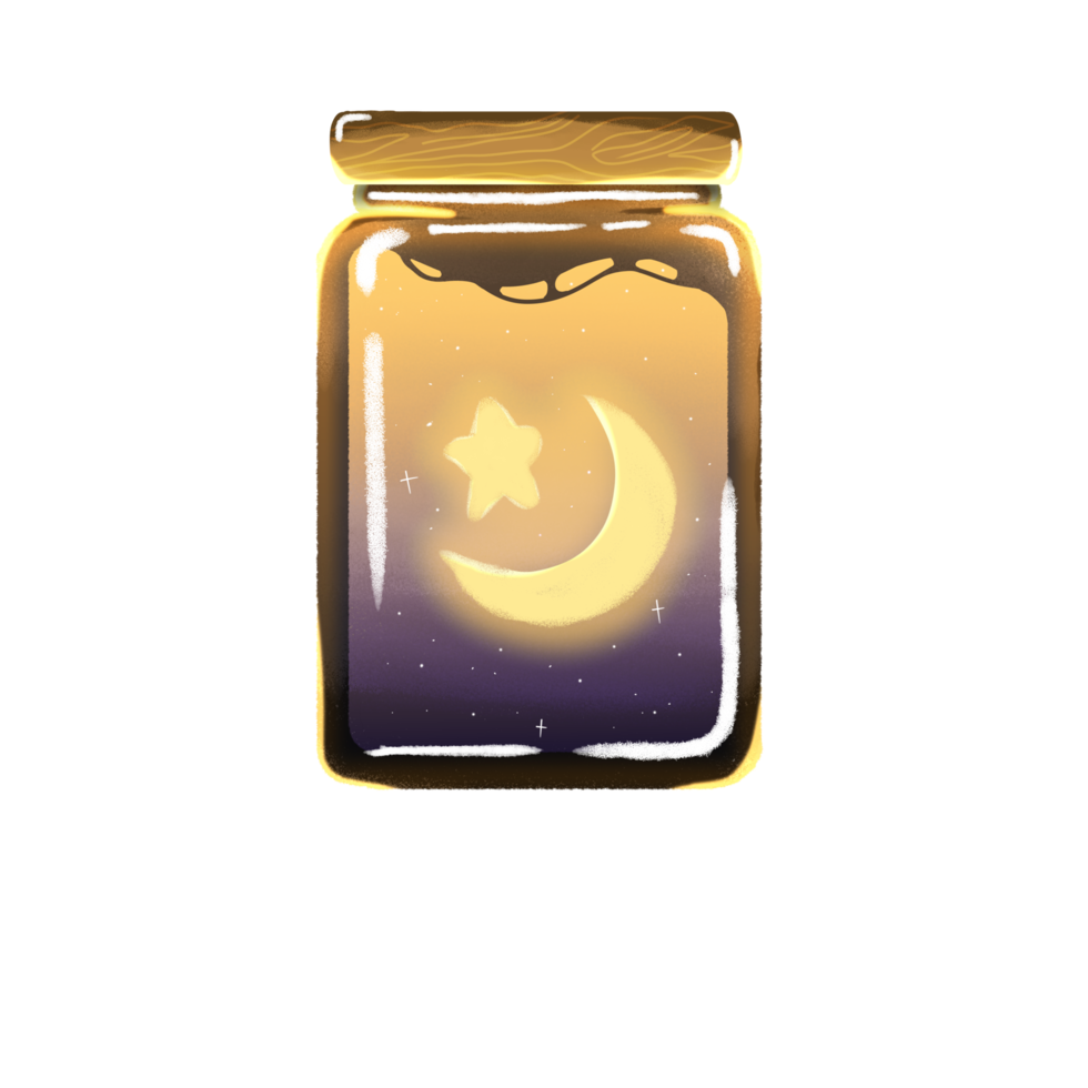 Moon and Star Shining in The Jar png