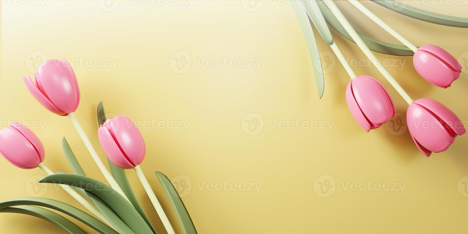 3d representación. primavera rebaja bandera con hermosa vistoso flor. lata ser usado para plantilla, pancartas, fondo de pantalla, volantes, invitación, carteles, folleto, vale descuento. foto