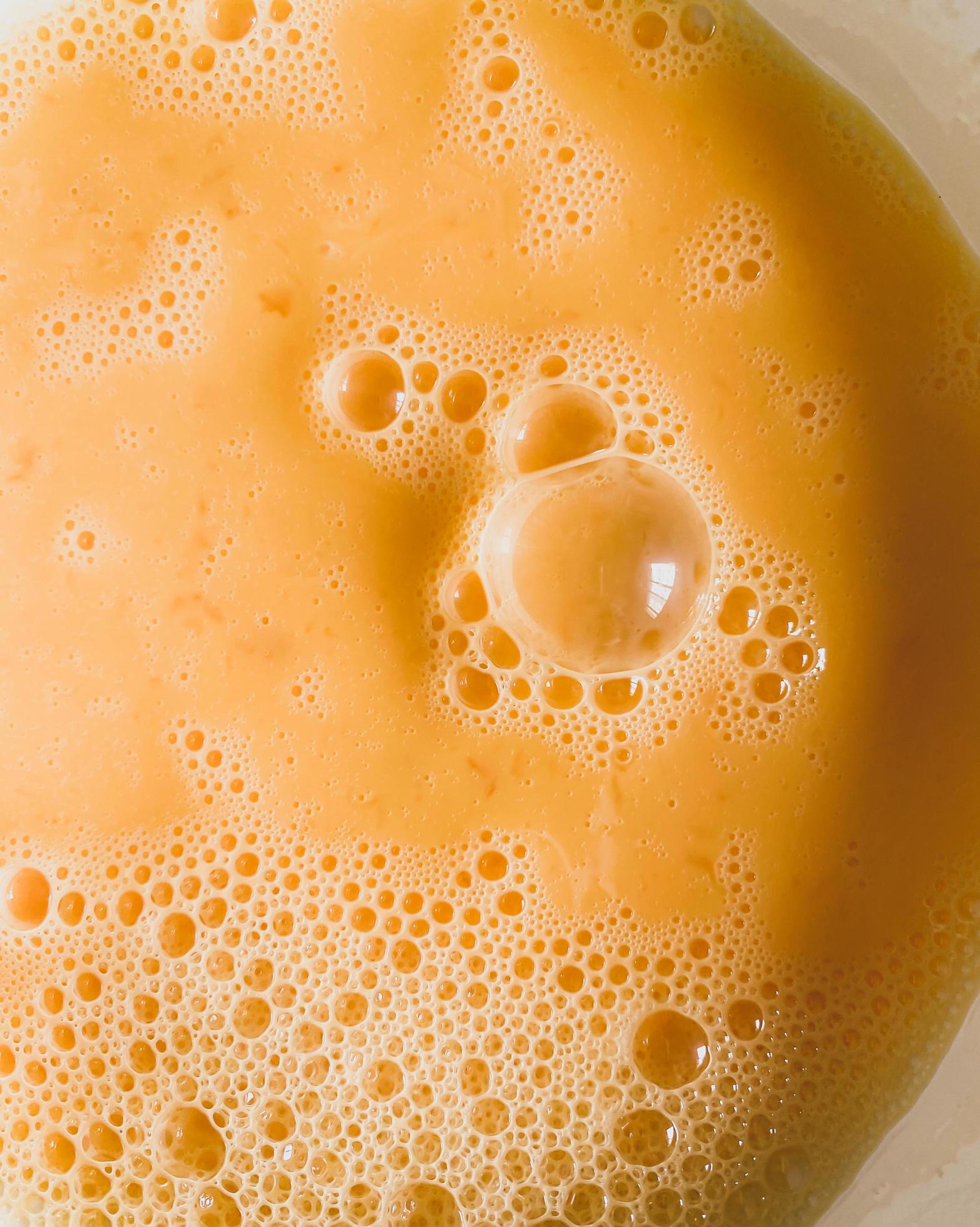 Blending eggs in a crockery looks appetizing It's a simple breakfast